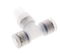 Té en ligne 10mm x R1/4'' Raccord enfichable à filetage mâle Laiton/PA 66 NBR Rotatif