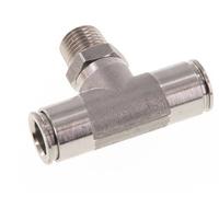 té en ligne 10mm x R1/4'' Raccord enfichable à filets mâles en acier inoxydable FKM rotatif