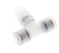 Té en ligne 10mm x R3/8'' Raccord enfichable à filetage mâle Laiton/PA 66 NBR Rotatif