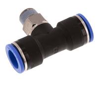 té en ligne 16mm x R3/8'' Raccord enfichable à filetage mâle Laiton/PA 66 NBR Rotatif