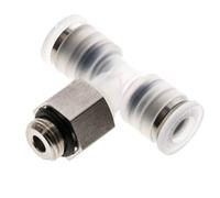 té en ligne 6mm x G1/8'' Raccord enfichable à filetage mâle PA/Acier inoxydable EPDM FDA Rotatif