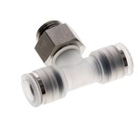 té en ligne 8mm x G1/4'' Raccord enfichable à filetage mâle PA/Acier inoxydable EPDM FDA Rotatif
