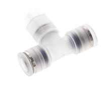 Té en ligne 8mm x R1/8'' Raccord enfichable à filets mâles Laiton/PA 66 NBR Rotatif