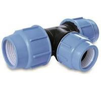 Té en PE 110-90-110 mm JOINT BLEU PN10