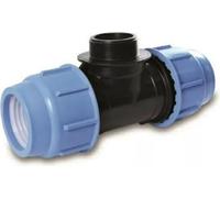 Té en PE avec filetage 110-4\' M-110 JOINT BLEU PN10