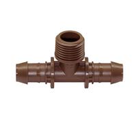 Té plastique Rain Bird 17 mm x 1/2" x 17 mm ondulé x mâle x ondulé marron Type XFF17