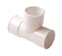 té pvc - pied de biche - femelle / femelle - 87 degrés30 - diamètre 32 mm - nicoll tf188 - blanc