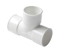 té pvc - pied de biche - femelle / femelle - 87 degrés30 - diamètre 40 mm - nicoll th188bl - blanc