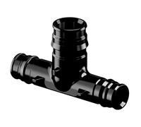 Te reduda Q&E PPSU 25x32x25, avec filetage mâle/femelle conforme à EN 10226-1, permet d'effectuer une installation hygiénique entièrement en plastique, couleur noir (référence 1008712)