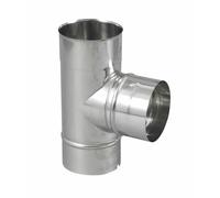 Té rigide inox - simple paroi - équerre à 90° - diamètre 125 mm TEN