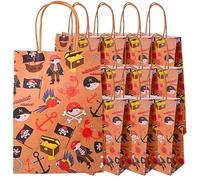 TE-Trend Lot de 12 sacs cadeaux en papier pour anniversaire d'enfant avec 12 autocollants