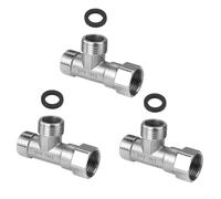 Té Union 304 T pour Raccords Flexibles, pour accessoire Plomberie Salle de Bain, Résistant, Pack de 3