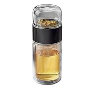 Tea Infuser Bottle - Double Layer Insulated Tea Tumbler Mug, Leak Resistant Brewing Flask, SeparateTea Water Chamber Design, Portable Loose Leaf Flower Maker For Home Travel Daily Hydration Use