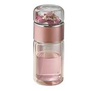 Tea Infuser Bottle - Double Layer Insulated Tea Tumbler Mug, Leak Resistant Brewing Flask, SeparateTea Water Chamber Design, Portable Loose Leaf Flower Maker For Home Travel Daily Hydration Use