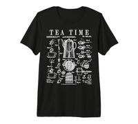 Tea Lover Pot à Tasse avec passoire Motif Vintage T-Shirt Haut de Gamme