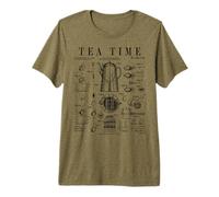 Tea Lover Pot à Tasse avec passoire Motif Vintage T-Shirt Haut de Gamme