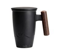 Tea Mug With Infuser, Ceramic Loose Leaf Steeper Cup With Lid, 300ml | Personal Ceramic Tea Brewer, Convenient Lid And Infuser Design, Enjoy Loose Leaf Tea At Home, School, Office Or While Traveli