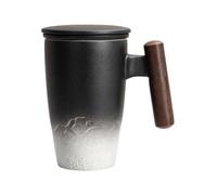 Tea Mug With Infuser, Ceramic Loose Leaf Steeper Cup With Lid, 300ml | Personal Ceramic Tea Brewer, Convenient Lid And Infuser Design, Enjoy Loose Leaf Tea At Home, School, Office Or While Traveli