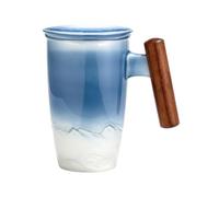 Tea Mug With Infuser, Ceramic Loose Leaf Steeper Cup With Lid, 300ml | Personal Ceramic Tea Brewer, Convenient Lid And Infuser Design, Enjoy Loose Leaf Tea At Home, School, Office Or While Traveli
