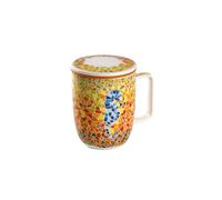 TEA SHOP - Mug à thé ou infusion avec filtre, infuseur et couvercle - Mug Cheval Harmonie - En porcelaine avec un design exclusif et original