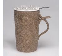 TEA SOUL Tasse Raja • Tasse en porcelaine avec couverture et filtre perforé • Capacité 400 ml