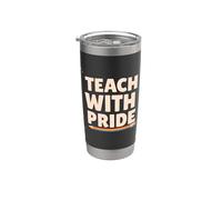 Teach With Pride Rainbow Teacher, salle de musante et inclusive Gobelet isotherme en acier inoxydable double paroi