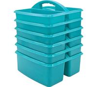 Teacher Created Resources Lot de 6 boîtes de rangement en plastique bleu sarcelle