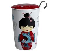 Teaeve ® tasse à thé avec passoire et couvercle, "red" little geisha, f