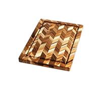 Teakhaus Herring End Grain Planche rectangulaire robuste 35,6 x 25,4 cm