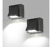 Tealight Applique Murale Exterieure 2 Pièces, IP65 Etanche, 5W 6500K | Lumière Blanche Carrée Aluminium Lampe Murale Exterieur LED pour Jardin, Porche, Garage, Patio
