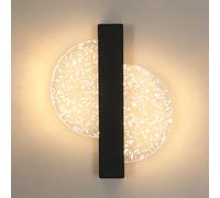 Tealight Applique Murale Intérieure LED Noir, 12W, Lumière Chaude 3000K | Design Créatif, Luminaire Mural Moderne pour Salon,Chambre, Escalier