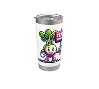 Team Kohlrabi, Kohlrabi Mascotte, Funny Vegetable Gobelet isotherme en acier inoxydable double paroi