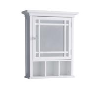 Teamson Home Armoire à Pharmacie de Salle de Bain en Bois avec Miroir Blanc Neal 7442