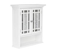 Teamson Home Armoire à Pharmacie Placard Mural de Salle de Bain en Bois Blanc Windsor ELG-527