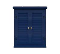Elegant Home Fashions Armoire Murale 2 Portes Lamelles Bleu Marine