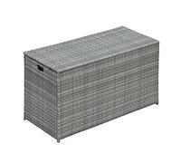 Teamson Home Coffre de Jardin Rangement extérieur avec Couvercle et Grande capacité 700L résistant aux intempéries Gris PT-OF0010G