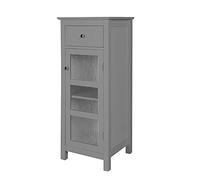 Teamson Home Colonne de Salle De Bain Placard de Rangement en Bois avec tiroir Gris Connor EHF-579G