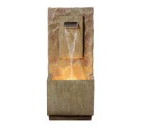 Teamson Home Fontaine Cascade Extérieure 81 cm Style Spa Marron Moderne | LED Intégrée, Écoulement Relaxant