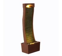 Teamson Home Fontaine Courbe Moderne Ardoise Led Rocher Rouge
