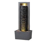 Teamson Home Fontaine de Jardin Haute Cascade exterieure LED Roche superposee Patio Durable Gris Fonce