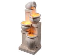 Fontaine - Teamson Home - solaire 4 niveaux Cascade extérieure LED écologique sans fil aspect pierre naturelle