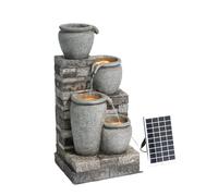 Teamson Home Fontaine Solaire Cascade 4 Niveaux Gris Exterieur