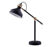 Teamson Home Lampe de chevet bureau à LED chic éclairage moderne noir dorée Mia VN-L00061-EU
