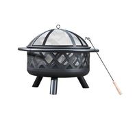 Teamson Home Outdoor 29,5 Pouces Rond En Acier En Bois Burning Fire Pit Noir