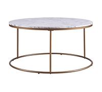 Table basse ronde,Teamson Home, marbre/dore, 91 X 91 X 46