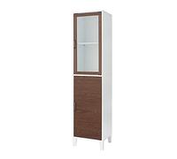 Teamson Home Tyler Armoire à Linge Moderne en Bois Noyer/Blanc