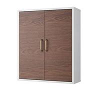 Teamson Home Tyler Armoire à pharmacie murale en bois pour salle de bain 18 cm x 50,8 cm x 61 cm Blanc/Marron EHF-F0011