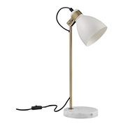 Teamson Home VN-L00057-EU Lampe de Table, métal, 4 W, Marbre Blanc/Laiton Antique