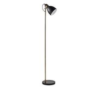Teamson Home VN-L00060-EU Lampadaire, métal, 4 W, Marbre Noir/Laiton Antique