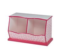 Teamson Kids Meuble de Rangement Enfant en Bois Rose Blanche TD-12474P